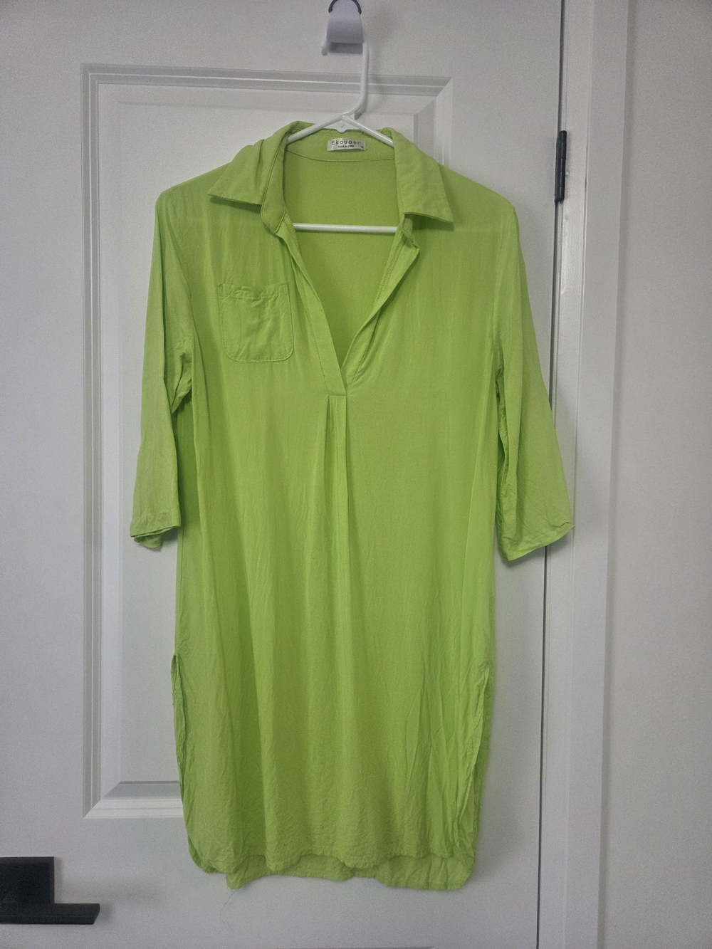 Light Green Women's Collared Swim Coverup